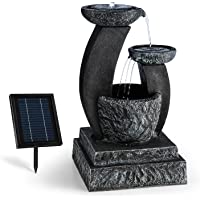 blumfeldt Fantaghiro Fuente Ornamental de jardín con Panel Solar (Efecto Piedra- poliresina- Juego de Agua 3 Niveles…